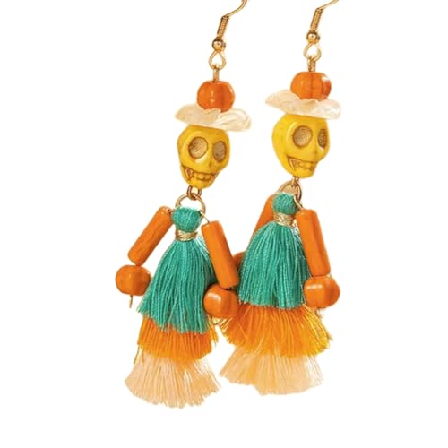 Festival Rose Ohrringe Schädel Dangle Mit Perlen Rose Quasten Für Frauen Halloween Accessoires Modes Statement von TOWARDSNAN