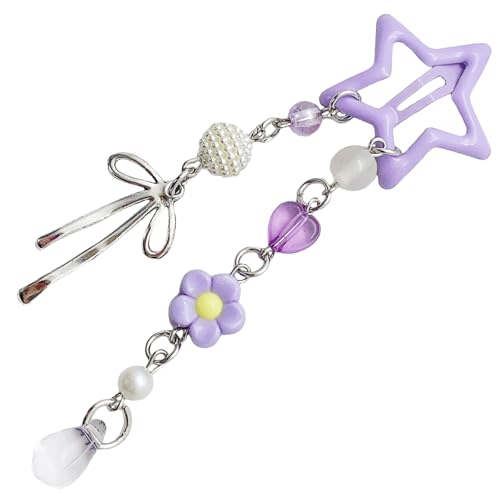 TOWARDSNAN Leichtes Acrylsternhaarclip Eleganter Sternhaarclip Mit Bowknot Perle Verstärkt Ihren Look Mit Einer Süßen Stimmung von TOWARDSNAN