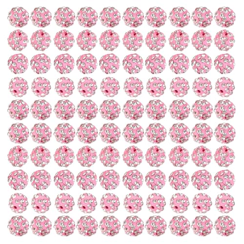 TOWARDSNAN 100 Pcs 10 Mm Funkelnde Kristallperlen Set Weiche Und Fliegende Kugel Tonperlen Strasssperlen Für Handgefertigtes Zubehör von TOWARDSNAN