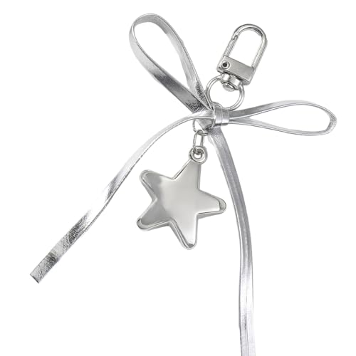 TOWARDSNAN Eleganer Silber Leder Bowknot Key Stylish Accessoire Mit Herz Verziermentiert Schlüsselschmuck Für Den Täglichen Gebrauch Geeignet von TOWARDSNAN