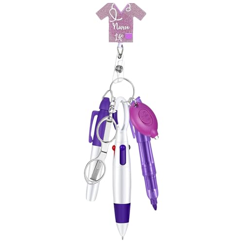 TOWARDSNAN Multi Funktionaler Pflegepenst Set Einzigartiger Krankenschwester Stift Und Abzeichenhalter Set Mit LED Schlüsselbund Für Mitarbeitergeschenke von TOWARDSNAN