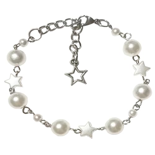 TOWARDSNAN Niedliche Star Charme Armbänder Mode Armband Eleganer Bangle Einfache Perlenperlen Armband Schmucktemperament Armreif von TOWARDSNAN