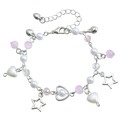 TOWARDSNAN Süßes Herzarmband Für Frauen Mode Bowknot Star Perlen Armbänder Mit Quasten Anheizt Ästhetischer Party Schmuck Geschenk von TOWARDSNAN