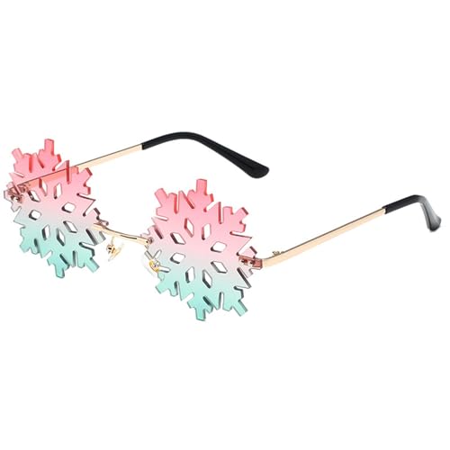 TOWARDSNAN Yzdysg Sonnenbrille, Schneeflocke für Teenager-Mädchen-Party, bunte randlose Linse, lustige trendige Mode, Weihnachtsdekoration TOWARDSNAN Yzdysg Sonnenbrille, Schneeflocke für Teenager-Mädchen-Party, bunte randlose Linse, lustige trendige Mode, Weihnachtsdekoration von TOWARDSNAN