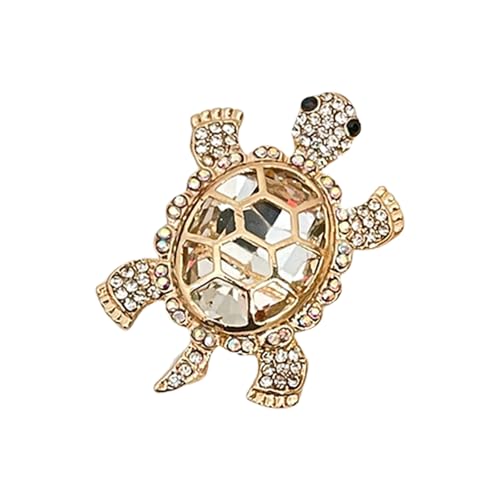 Zarte Funkelnde Kristall Strasssteine Schildkröten Design Brosche Sichere Befestigung Leichtes Gewicht Für Tägliche Trage Outfits Leichter Abend Party Schmuck von TOWARDSNAN