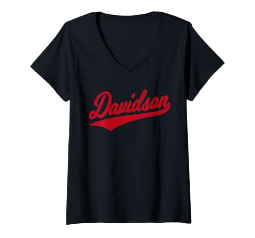 Damen David North Carolina Variety Script, klassisches Sporttrikot T-Shirt mit V-Ausschnitt Damen David North Carolina Variety Script, klassisches Sporttrikot T-Shirt mit V-Ausschnitt von TOWN OF DAVIDSON NC RETRO VINTAGE SCRIPT JERSEY