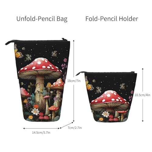 TOXOCMDKLE Federmäppchen, großes Fassungsvermögen, Teleskop-Federtasche, Sonnenblume auf schwarzem Hintergrund, Stifthalter, Pop-Up-Schreibwarenetui, einziehbare Stehstifte, Make-up-Kosmetiktasche für von TOXOCMDKLE