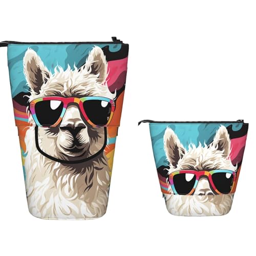 TOXOCMDKLE Federmäppchen mit großem Fassungsvermögen, Teleskop-Federmäppchen, Kunst-Blau, Libellen-Stifthalter, Pop-Up-Schreibwarenetui, einziehbare Stehstifte, Make-up-Kosmetiktasche für Bürobedarf von TOXOCMDKLE