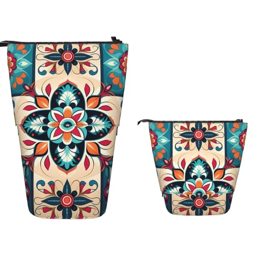 TOXOCMDKLE Federmäppchen mit großem Fassungsvermögen, Teleskop-Federmäppchen, Kunst-Blau, Libellen-Stifthalter, Pop-Up-Schreibwarenetui, einziehbare Stehstifte, Make-up-Kosmetiktasche für Bürobedarf von TOXOCMDKLE
