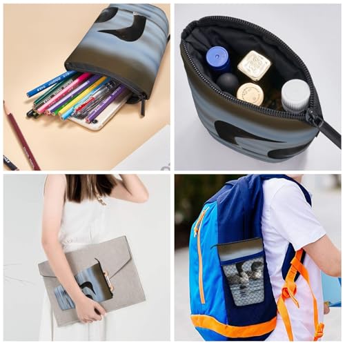 TOXOCMDKLE Federmäppchen mit großem Fassungsvermögen, Teleskop-Federtasche, Fantasie-Piratenschiff, Stifthalter, Pop-Up-Schreibwarenetui, einziehbare Stehstifte, Make-up-Kosmetiktasche für Bürobedarf von TOXOCMDKLE