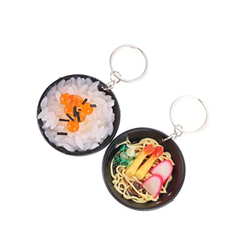 2 Stück Mini Food Keychain Noodle Keychain Cute Delicious Food Keychain Accessories Key Ring Cell Phone Charm Funny Bag Strap Pendant von TOYANDONA