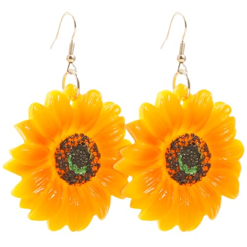TOYANDONA 1 Paar Sonnenblumen baumeln Ohrring Acryl Chrysantheme Ohrring einfache Haken für Frauen Mädchen Damen von TOYANDONA
