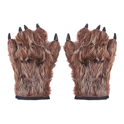 TOYANDONA 1 Paar Werwolf Handschuhe Scary Werwolf Monster Krallen Haarigen Hände Tier Pfote Handschuhe Bär Wolf Kostüm Zubehör von TOYANDONA