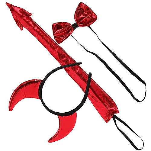 TOYANDONA 1 Satz Halloween-kopfschmuck Halloween-teufel-kostüm-set Holloween-kostümzubehör Halloween-teufel-requisite Vampir-stirnband Teufelsgesichtsmaske Leistungsrequisiten Stoff Cosplay von TOYANDONA