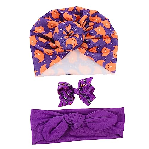 TOYANDONA 1 Satz Kindermütze Kinder Haarnadel Haarspangen Halloween-fotografie-stirnband Halloween-kinderhaarband Halloween-kopfbedeckung Drucken Requisiten Violett Kleine Stretch-stoff von TOYANDONA