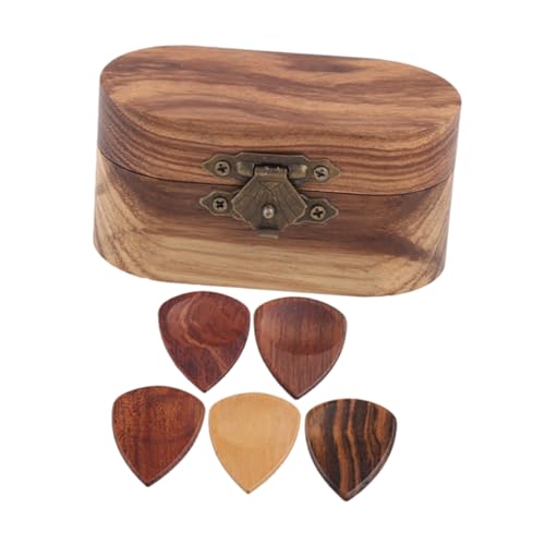 TOYANDONA 1 Satz Plektrumkoffer Gitarrentrainingsgeräte Koffer für Gitarrenplektren aus Holz Ukulele Pick Storage Organizer Bassgitarren-Picks elektrische Gitarre Pick-Box einstellen wählen von TOYANDONA