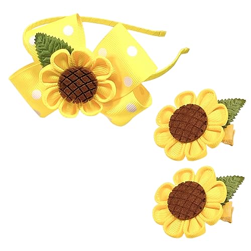 TOYANDONA 1 Satz Süße Haarspangen Sonnenblumen-haarschmuck Für Mädchen Strandparty-stirnband Gänseblümchen-haarspange Sonnenblumen-haarspange Haarband Einstellen Metall Die Blumen von TOYANDONA