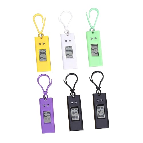 TOYANDONA 1 Satz Teiliges Schlüsselanhänger Digitaluhr Für Praktische Taschenuhr Zufälligen Farben Zum Umhängen Langlebig Und Ansprechend Für Jugendliche Zufällige 6 Stück von TOYANDONA