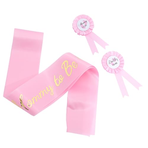 TOYANDONA 1 Satz Umstands-Schultergurtabzeichen Foto-Requisiten Babyparty-Abzeichendekoration Papa wird Anstecknadel rosa anzug Babygeschenke Vater sein Pin Dekorationen für die Babyparty von TOYANDONA