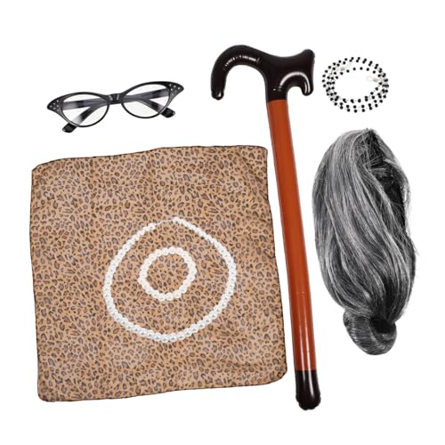 TOYANDONA 1satz Cosplay Set Mit Perücke Und Accessoires Für Halloween Und Teiliges Kostüm Für Mädchen Brille Halskette Und Ohrringe Für Verkleidungen von TOYANDONA