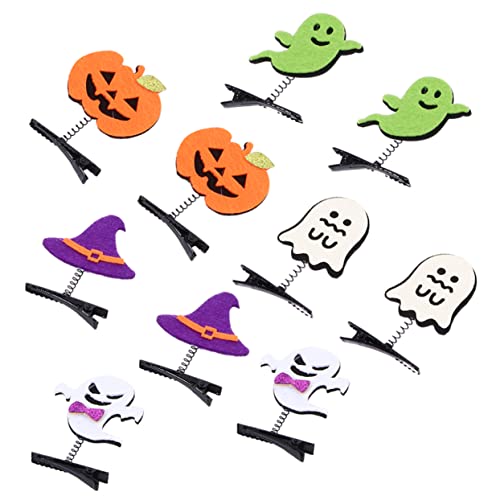 TOYANDONA 10stücke Halloween Haarschmuck Für Junge Mädchen Glitzernde Spangen Mit Kürbis Und Gespensterdesign Accessoire Für Halloween-kostümparty Und Festivals von TOYANDONA