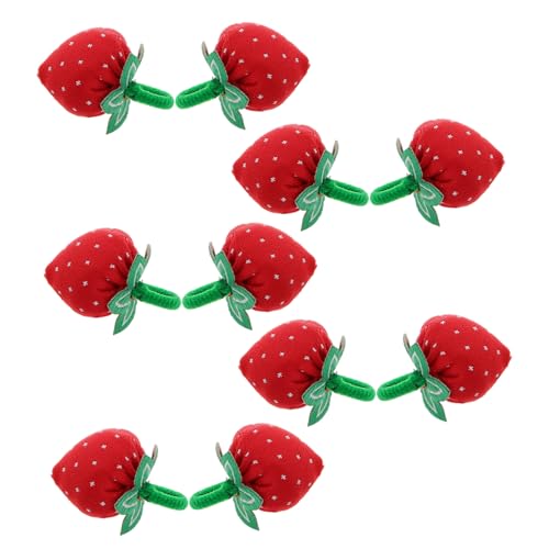 TOYANDONA 10 Stück Gestickter Erdbeeranhänger Charm-ornamente Ohrringe Dekore Niedliche Reize Armband-dekore Zubehör Für Das Handwerk Erdbeeranhänger Für Die Schmuckherstellung Rot Polyester von TOYANDONA