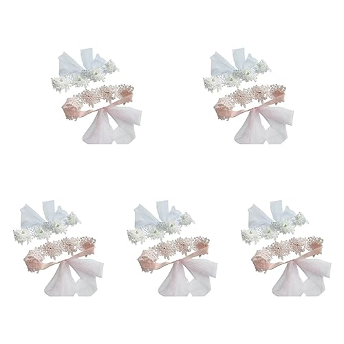 TOYANDONA 10 Stk Spitzenstirnband Geblümtes Haarband Für Babys Säuglingsblume Blumenbaby-kopfschmuck Prinzessin Stirnband Baby Blumenkranz Glitzer Stirnbänder Weiß Kleine Foto Ohrring Perle von TOYANDONA