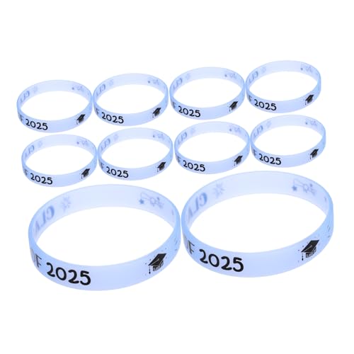 TOYANDONA 10 Stück Stilvolle Silikon Armbänder für Abschlussfeier Wiederverwendbare Handgelenkbänder für Schulveranstaltungen und Partys Leuchtendes Blaues Design Abschiedsgeschenk von TOYANDONA