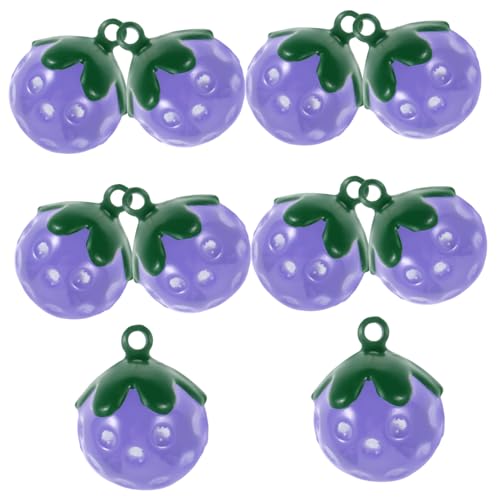 TOYANDONA 10 Stück Teiliges Erdbeerförmiges Haustieranhänger Metall Charm anhänger für Hundehalsbänder DIY schmuck und Schlüsselanhänger Süße Glocken für Haustiere und Weihnachtsdeko von TOYANDONA