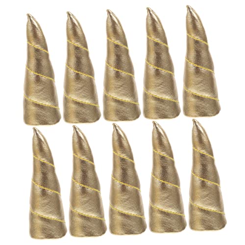 TOYANDONA 10 Stück Teiliges Kompakte Einhorn Horn Haarklammern Gold DIY Haar Accessoires Sicher Strapazierfähig für Basteln Geschenke und Partydekoration von TOYANDONA