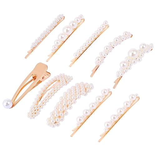 TOYANDONA Haarklammer 10st Perlen Haarspangen Aus Harz Haar Bobby Pins Dekorative Haarspange Perlen n Hochzeit Haarspange Frauen Haarspangen Goldene Haarspange Braut Einstellen Macaron von TOYANDONA