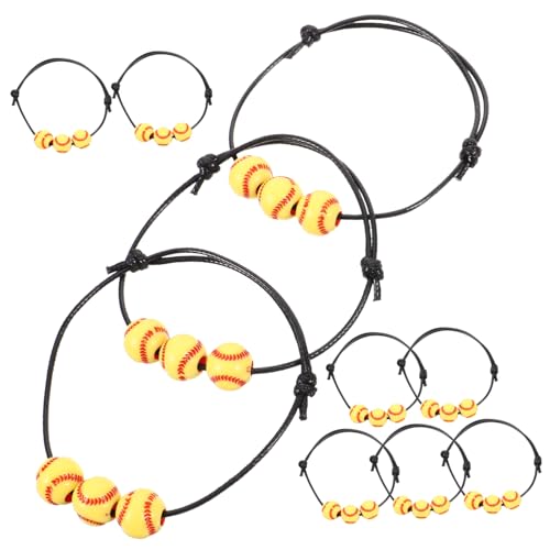 TOYANDONA 10stücke Softball-armbänder Mit Baseball-charm Verstellbares Sportarmband Geflochtenes Armband Für Damen Und Herren Baseball-sport-partygeschenke Kreatives Accessoire von TOYANDONA