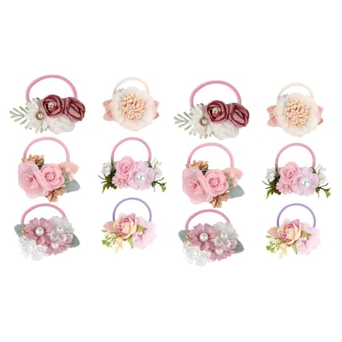 12 Stk Blumenstirnband Für Kinder Haarbänder Für Mädchen Haargummis Für Mädchen Blumen-haar-accessoire Hosenträger Gummiband Haargummi Für Kleinkinder Stoff Halter Einfach Baby von TOYANDONA