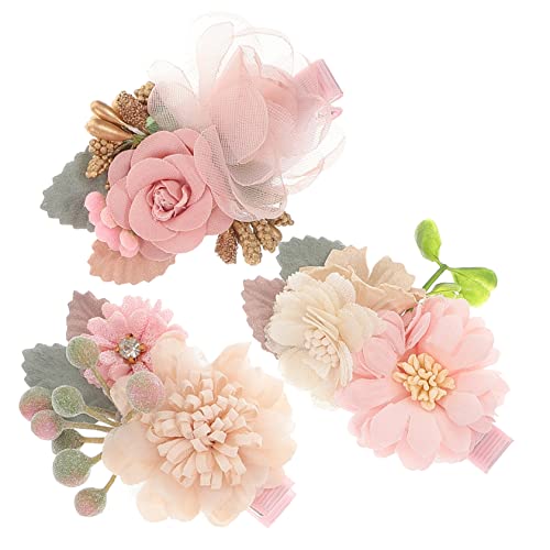 TOYANDONA 12 Stk florale Haarspange kinder haarspangen haarspange kinder Haarspangen für Kinder dekorativ Haarklammer Weihnachtssto Haarschmuck für Mädchen Haarspangen kinder Rose Haarnadel von TOYANDONA