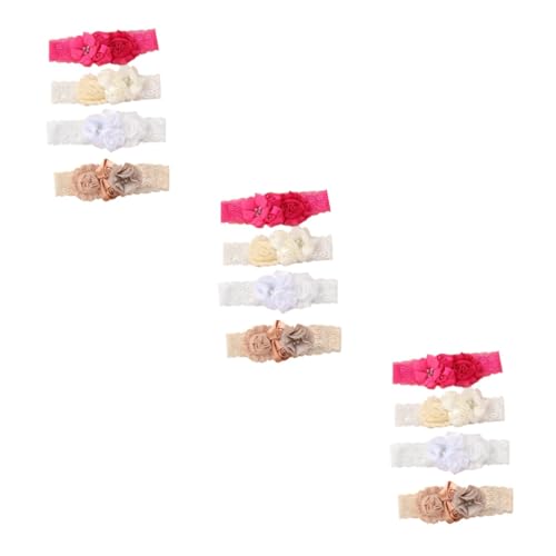 TOYANDONA 12 Stk Spitzenbabystirnbänder Elastisches Haarband Aus Spitze Chiffon-spitzen-stirnbänder Turban-stirnbänder Für Babymädchen Haargummis Für Babys Krawatte Stirnband Neugeboren von TOYANDONA