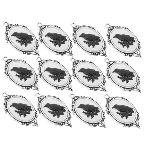 TOYANDONA 12 Stück Teiliges Halloween Crow Anhänger aus Legiertem Dreidimensional Geprägte Gothic Charms für DIY Schmuckherstellung Geeignet für Halsketten Armbänder und Ohrringe Dekorative von TOYANDONA