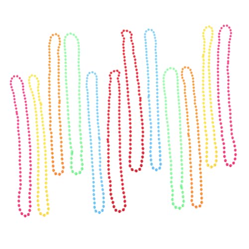 TOYANDONA 12 Stück Teiliges Neon Kunststoff Halsketten in Farben Retro Stil Partykette für Karneval Fasching Silvester und Kinderfest Langlebige Perlenketten für Vielseitige Kostüm von TOYANDONA