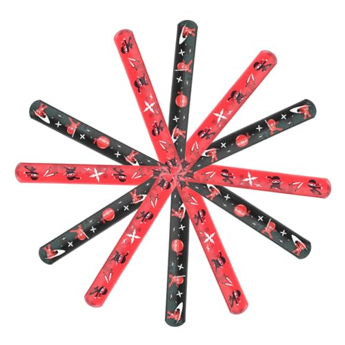 TOYANDONA 12 Stück Teiliges Ninja Klatscharmband für Kreative Party Mitgebsel Robuste und Farbintensive Schnapparmbänder mit Ninja Bequem Tragbar für Geburtstagsfeiern und Spiele von TOYANDONA