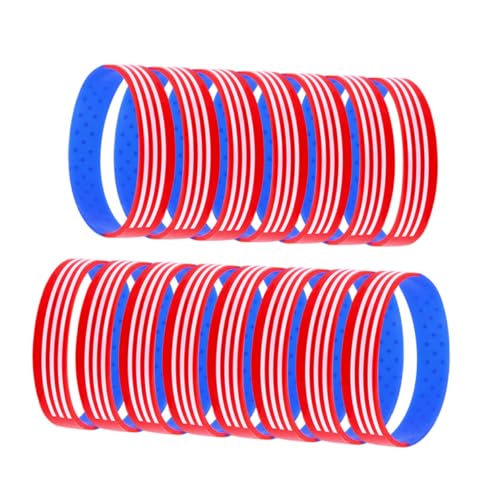 TOYANDONA 15 Stück Teiliges Silikon Sports Armband mit Sternmuster Einfache und Modische Handringe für Damen und Rot und Blau Bequemes Langlebiges Material Vielseitig für Sport und Alltag von TOYANDONA