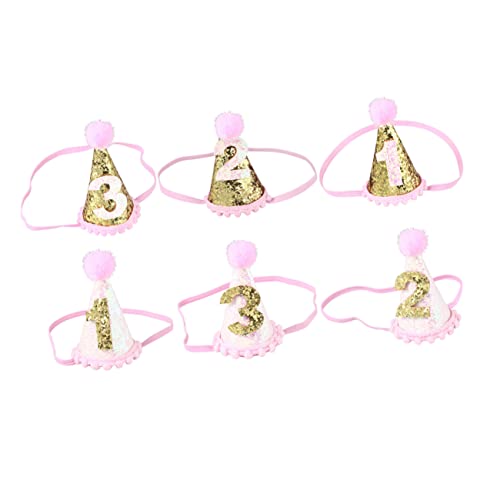 TOYANDONA 1Stk Hut Haarband für die Babyparty partyhüte haarschmuck Stirnband für rosa Haargummi Geburtstagsmütze für Mädchen Plüschball-Geburtstagsmütze Haarball Geschenk von TOYANDONA