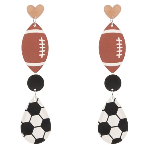 TOYANDONA 2 Paare Fußball Rugby Ohrringe für Frauen Sportliche Dangle Ohrringe Mädchen Schmuck Herz Pendants für Unabhängigkeitstag Hautfreundlich und TOYANDONA 2 Paare Fußball Rugby Ohrringe für Frauen Sportliche Dangle Ohrringe Mädchen Schmuck Herz Pendants für Unabhängigkeitstag Hautfreundlich und von TOYANDONA
