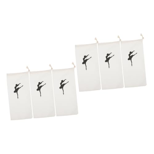 TOYANDONA 2 Sätze Tanzschuhtasche Tanztaschen Für Mädchen Ballett Damen Pumps Verschleißfeste Schuhtaschen Wäschebeutel Für Schuhe Spitzenschuhtasche Segeltuch 6 Stücke * 2 von TOYANDONA