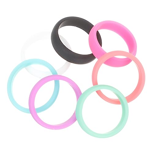 TOYANDONA 2 Sätze Teiliges Farbige Silikonringe Für Frauen Hautfreundliche Flexible Fitnessringe Für Sport Und Aktivitäten Schützend Für Eheringe Bei Outdoor Training 7 Stücke * 2 von TOYANDONA