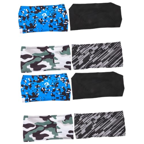 TOYANDONA 2 Sätze Teiliges Herren Sport Stirnband Elastische Und Atmungsaktive Schweißband Für Fitness Und Basketball Hautfreundliche Haarbänder Camouflage 4 Stücke * 2 von TOYANDONA