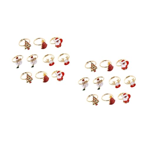 TOYANDONA 2 Sätze Weihnachtsring Weihnachtsfeierringe Weihnachten Urlaub Kostüm Ring Weihnachtsschmuck Finger Für Weihnachtsfeiern Trendige Ringe Legierung 10 Stück * 2 von TOYANDONA