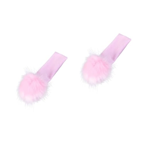 TOYANDONA Haarschmuck Für Kinder 2 Stk Pelzknäuel-Stirnband weihnachtsdeko Mädchen Haarschmuck Zubehör schmücken Kind Haarball Baumwolle Rosa Foto-Requisiten von TOYANDONA