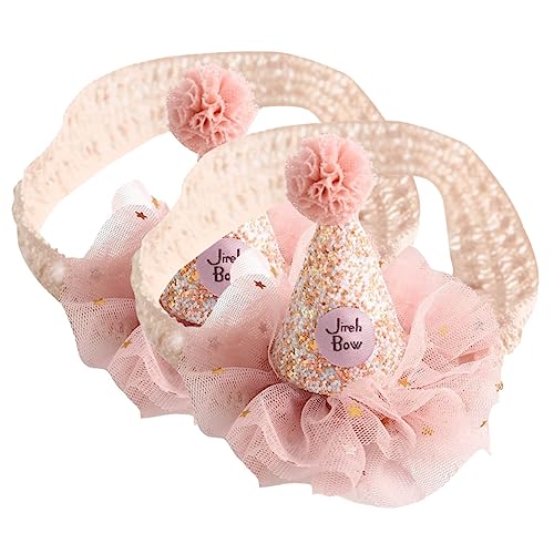 TOYANDONA 2 Stück Baby Krone Stirnband Baby Mädchen Stirnband Kleinkind Mädchen Mütze Baby Blumen Stirnbänder Geburtstag Stirnband 1 Geburtstag Kegelhut Kleinkind Tiara Stirnband 1 von TOYANDONA