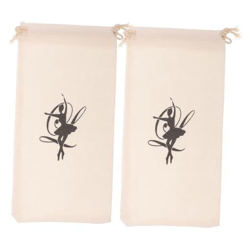 TOYANDONA 2 Stück Ballettschuh Aufbewahrungstasche Canvas Kordelzug Beutel für Tanzschuhe Mädchen Leicht Waschbar Langlebig Praktischer Staubschutz für Ballett und Spitzenschuhe von TOYANDONA