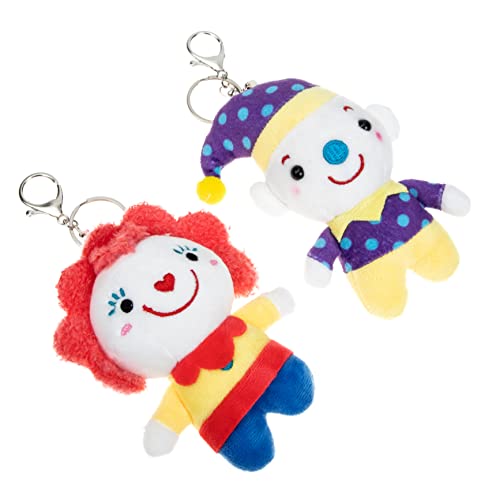 TOYANDONA 2 Stück Clown-Schlüsselanhänger Plüschtiere Stofftiere Rucksack-Schlüsselanhänger Rucksack-Anhänger Stofftier Schlüsselanhänger Stoffpuppen-Anhänger von TOYANDONA