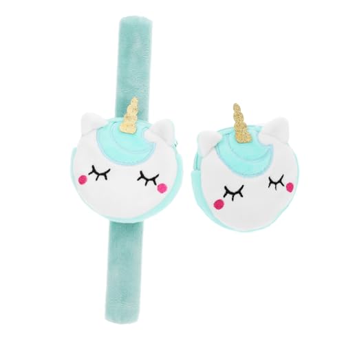 TOYANDONA 2 Stück Einhorn Slap Armbänder mit Münzfach Bunte Schnapparmbänder für Mädchen Jungen Praktische Party Mitgebsel und Geschenk Sichere Kinderparty Accessoires in Blau von TOYANDONA